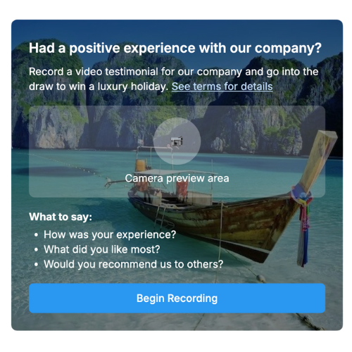 Video Testimonial Widget